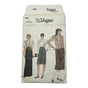 Vogue Sewing Pattern 8498 Skirt in Three Lengths Sz 12 14 16 FF Uncut Vintage